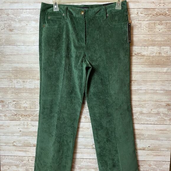 Larry Levine Petite Women's Casual Pants Size 12P Green - Picture 1 of 7